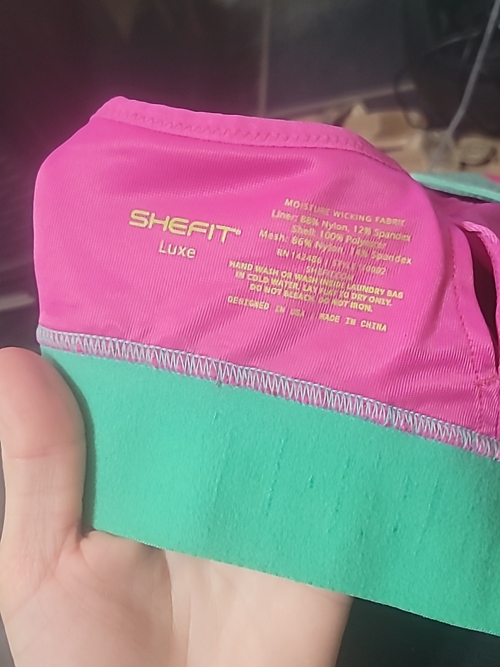 NWOT SheFit Pink Front-Zip High Support Sports Bra Size Luxe (Appx L) - Picture 4 of 7